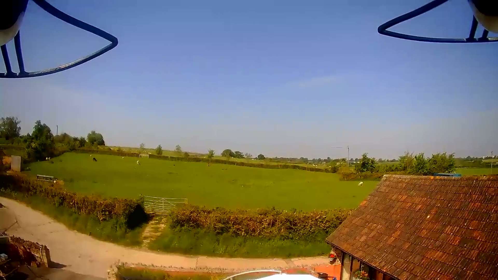 Rural landscape with blue sky